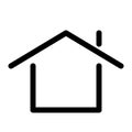 Home sign. Symbol of house. Outline modern design element. Simple black flat vector icon with rounded corners