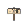 Home signpost filled outline icon