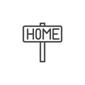 Home signpost line icon