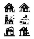 Home silhouette vector icon collections Royalty Free Stock Photo