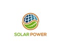 Home solar energy and sun solar energy tech logos. Royalty Free Stock Photo