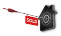 Home Sold Sign Over White Background, Real Estate Concept Royalty Free Stock Photo