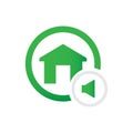 Home sound button vector icon Royalty Free Stock Photo