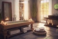 Home Spa: Create a set of images that showcase a luxurious, relaxing home spa. Generative AI