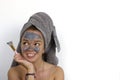 Home Spa Woman clay mask Royalty Free Stock Photo