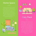 Home Space and Cozy Place Vector Illustration