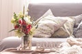 Home spring interior in the living room Royalty Free Stock Photo