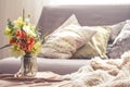 Home spring interior in the living room Royalty Free Stock Photo