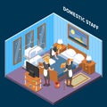 Household Staff Isometric Composition