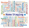 Home Staging Word Cloud with House Icon in the Background - French Language