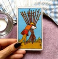 10 Ten of Wands Tarot Card Home-Stretch Nearly There Keep Your Head Down and Keep Going One Final Push Success is almost Yours