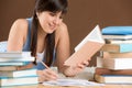 Home study - woman teenager write notes