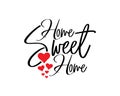 Home sweet home, vector. Wording design, lettering. Scandinavian minimalist poster design, wall art decoration