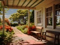 home sweet home a charming house is nestled among a lush forest of tall trees. Royalty Free Stock Photo