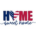 Home sweet home. Hand drawn lettering with heart in american flag colors. Happy Independence Day Royalty Free Stock Photo