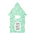 Home sweet home hand drawn poster. Vector vintage illustration. Royalty Free Stock Photo