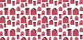 Home sweet home house seamless pattern with window and door. Vector illustration for abstract geometric city design Royalty Free Stock Photo