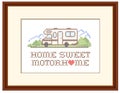 Home Sweet Motorhome, Cross Stitch Embroidery, Class C Model Royalty Free Stock Photo