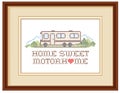 Home Sweet Motorhome, Cross Stitch Embroidery, Class C Model Royalty Free Stock Photo