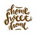 Home sweet home phrase hand drawn vector lettering