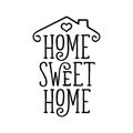 Home Sweet Home typography poster. Vector vintage illustration.