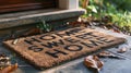 Home Sweet Home Welcome Mat At Front Door of House. Generative AI