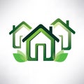 Home symbol, green village concept