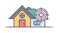 Home Target Icon: Pinpointing Your Ideal Property, vector design Generative AI Royalty Free Stock Photo