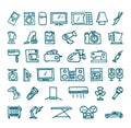 Home technics icon set Royalty Free Stock Photo