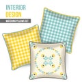 Home textile cushion throw pillows design top view Royalty Free Stock Photo