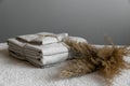Home textiles minimalism, linen bed linen
