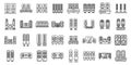 Home theater icons set outline vector. Speaker audio Royalty Free Stock Photo