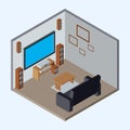 Home theater isometric vector illustration Royalty Free Stock Photo