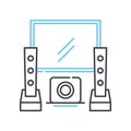home theater line icon, outline symbol, vector illustration, concept sign Royalty Free Stock Photo