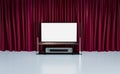 Home theater room with red curtains Royalty Free Stock Photo