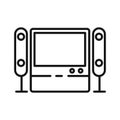 Home Theater System Icon Black And White Illustration Royalty Free Stock Photo
