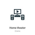 Home theater vector icon on white background. Flat vector home theater icon symbol sign from modern cinema collection for mobile Royalty Free Stock Photo