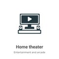 Home theater vector icon on white background. Flat vector home theater icon symbol sign from modern entertainment and arcade