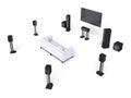 home theatre entertainment system on a white background Royalty Free Stock Photo