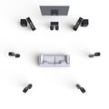 home theatre surround sound system on a white background Royalty Free Stock Photo