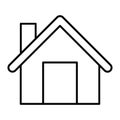 Home thin line icon. House vector illustration isolated on white. Building outline style design, designed for web and Royalty Free Stock Photo