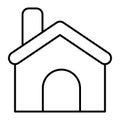 Home thin line icon. House vector illustration isolated on white. Building outline style design, designed for web and Royalty Free Stock Photo