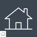 Home Thin Line Vector Icon.