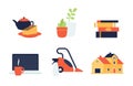 Home things icons vector flat design