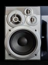 Home three-way loudspeaker system on a dark background