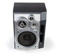 Home three-way loudspeaker system on a white background Royalty Free Stock Photo