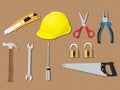 Home tools renovation work construction vector