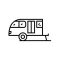 Home trailer line icon, concept sign, outline vector illustration, linear symbol. Royalty Free Stock Photo