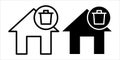 Home Trash Black Icon Bundle for Cleanup Tools and Digital House Management Graphics Royalty Free Stock Photo