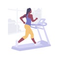 Home treadmill isolated cartoon vector illustrations